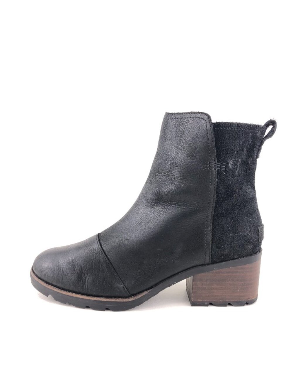 Sorel Cate Black Leather Ankle Boots 8